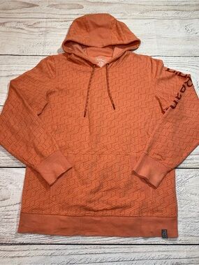 L.L. Bean Orange Geometric-Print Hooded Sweatshirt Medium